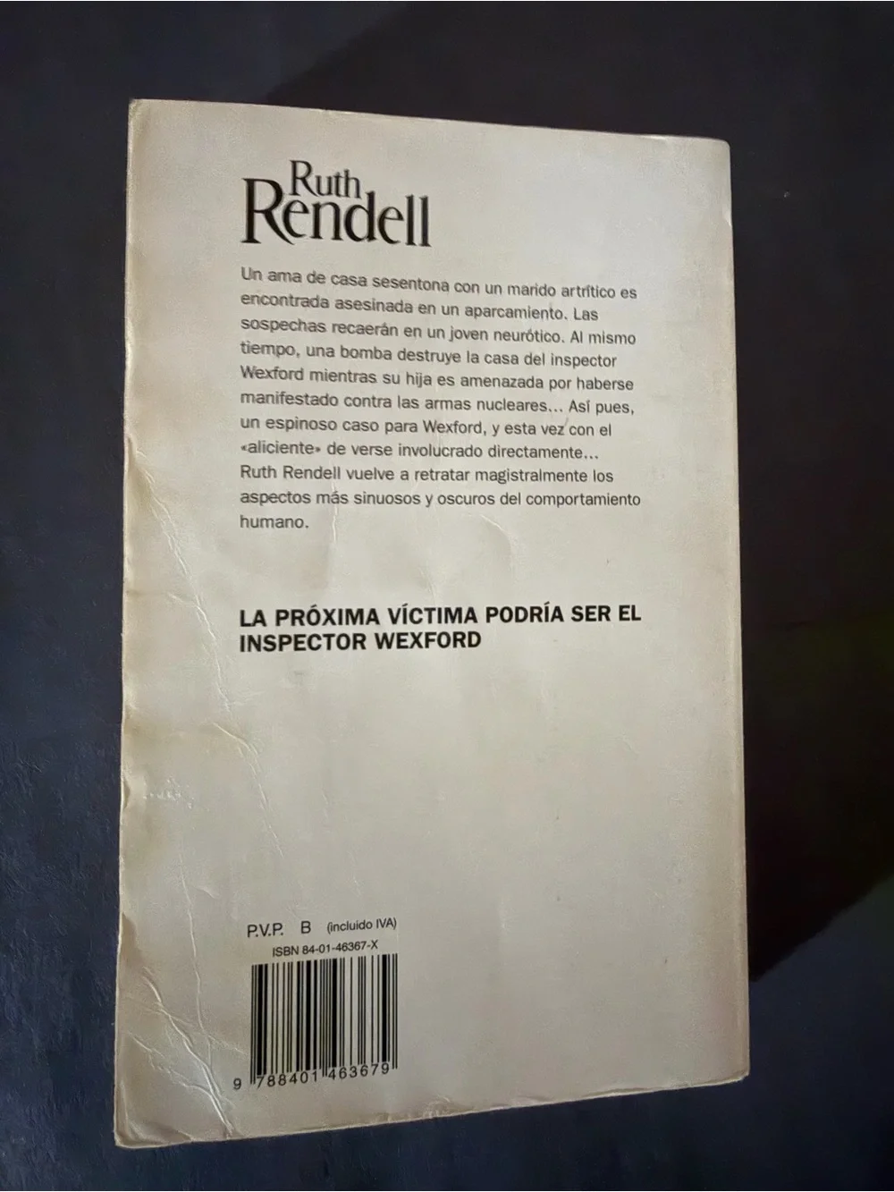 Ruth Rendell Paperback Novel El rostro velado